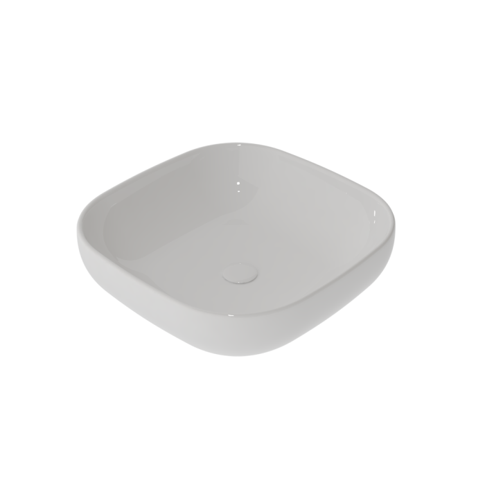 Раковина накладная 45 см белый глянцевый, GSG Ceramic Design Easy, EALAVQU45000