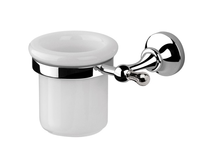 Стакан для зубных щеток подвесной, Giulini Ibisco, хром, стакан белый арт. RG1106