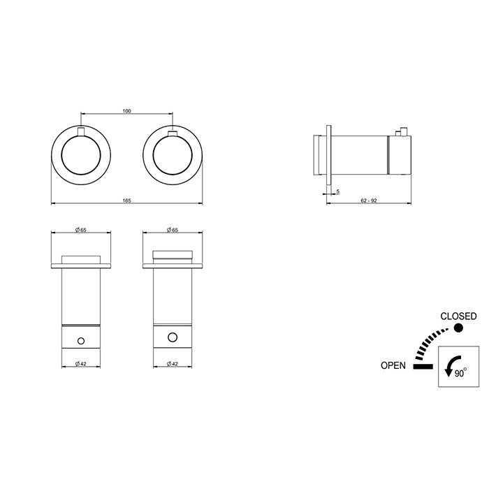 Смеситель для душа, встраиваемый, термостатический, на 1 выход, (внешние части), Gessi Ingranaggio, black xl арт. 63331#299