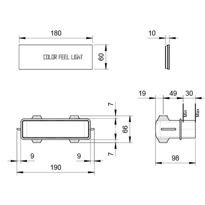 Панель управления для многофункционального верхнего душа K021, K001, Gessi Fantini Acquafit, арт. 79 00 K101