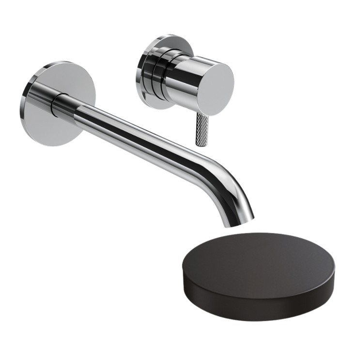 Смеситель встраиваемый для раковины XL, излив 18 см, без донного клапана, Giulini My future deluxe, черный матовый арт. 5925-18DNO