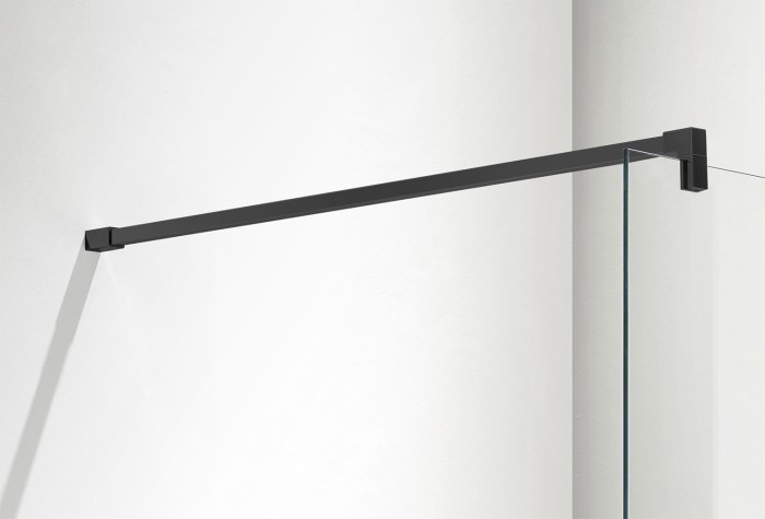 Душевая перегородка Walk-in 900x1950 прозрачное стекло 8 мм, цвет профиля черный  Chicago, Azario арт. AZ-NAR6310 900 Black