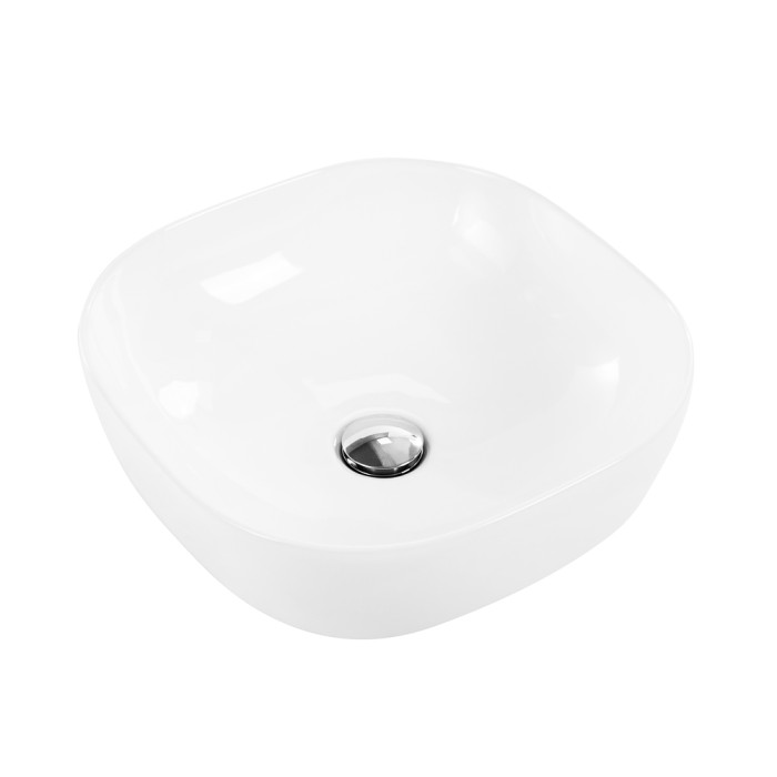 Раковина накладная керамическая 425x425x145, квадратная, BelBagno, глянцевый белый арт. BB1301