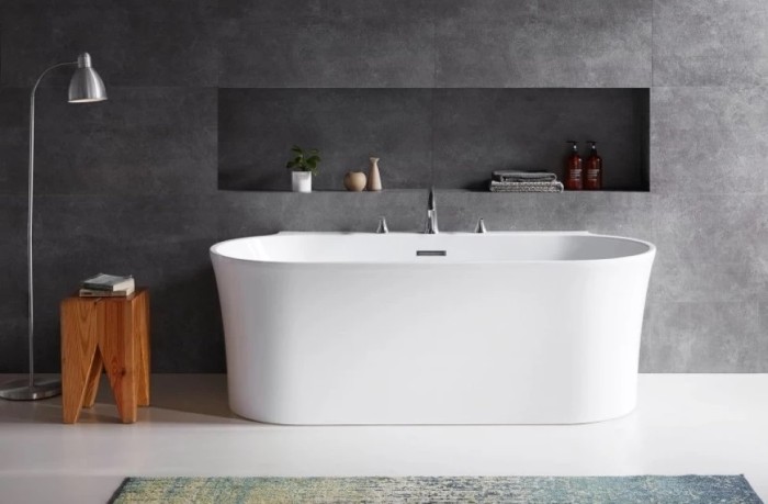 Акриловая ванна 150x80, отдельностоящая, овальная, BelBagno, белая арт. BB409-1500-800