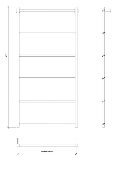Полотенцесушитель водяной 80x50 Корсико Grado (черный) Secado арт. 4673739251416