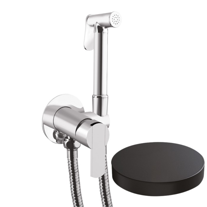 Внешняя часть гигиенического душа со смесителем, Giulini Surf, черный матовый арт. SH25/SEPNO