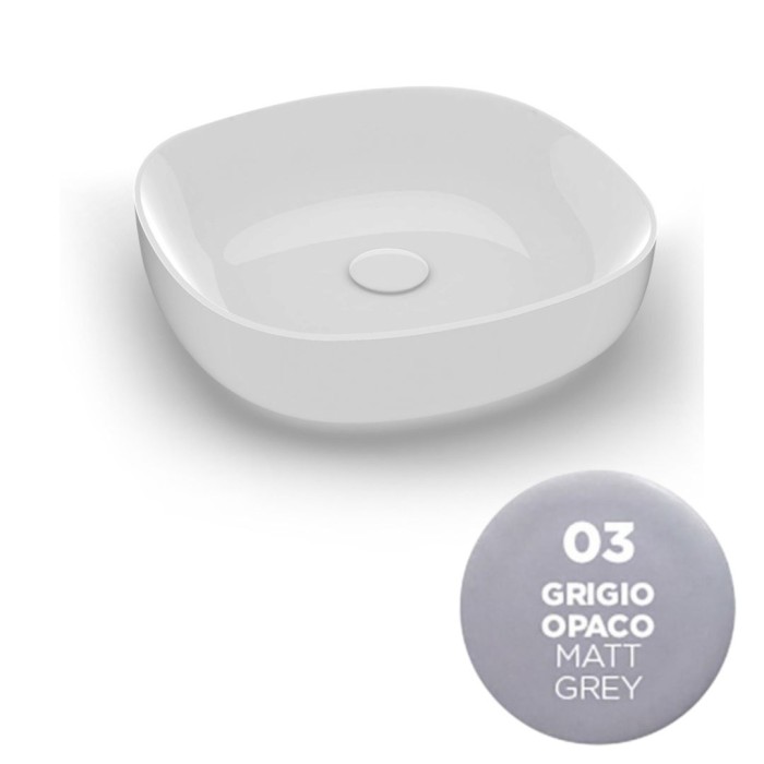 Накладная раковина, 45х45хh14 см, Olympia ceramica Metamorfosi, серый матовый арт. MET42O4003