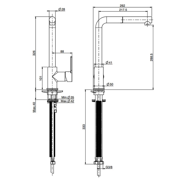 Fima Carlo Frattini Смеситель для кухни, на 1 отв., с выдвижной лейкой, Kitchen, F7029WCR цвет: хром
