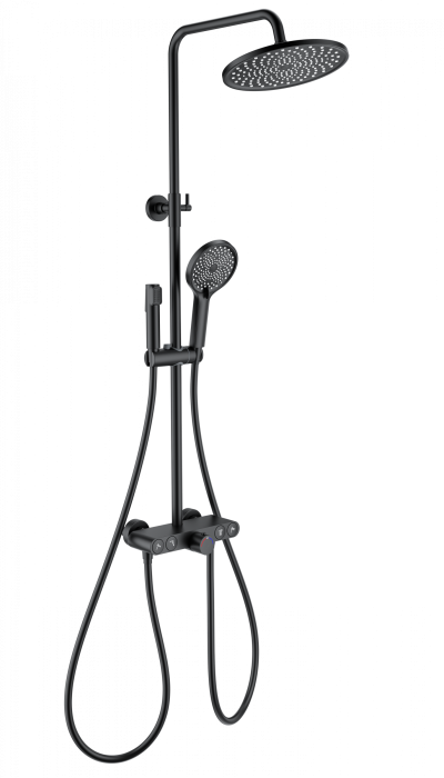 Душевая система с термостатом, Wonzon &amp; Woghand Muse, WW-B4113-MB цвет: черный