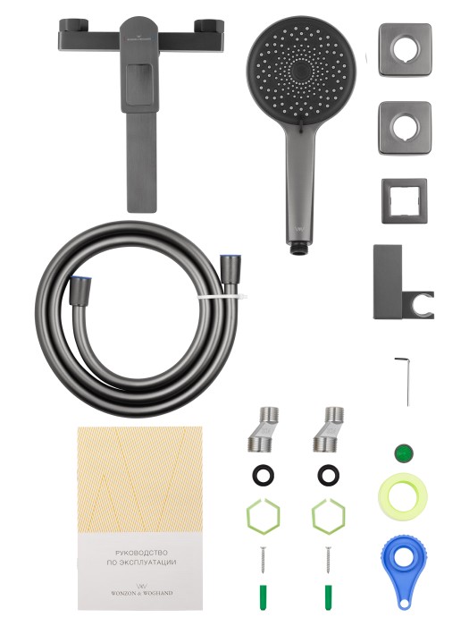 Смеситель для ванны с душем, Wonzon & Woghand Frame, WW-88639010-BGM цвет: графит