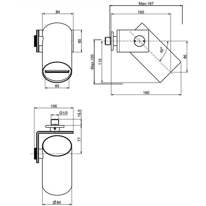 Fima Carlo Frattini Верхний душ 8см., настенный, Soffioni, F5919CR цвет: хром