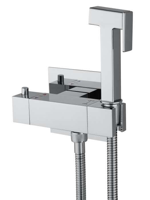Смеситель с гигиеническим душем и термостатом встраиваемый, Wonzon & Woghand, WW-88819903-CR цвет: хром