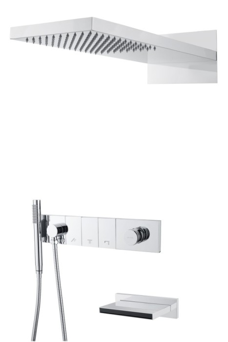Встроенная душевая система с изливом, трехпозиционная chrome, Boheme Zodiac - 132-2-CR