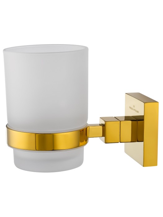 Стакан для зубных щеток с держателем, Wonzon & Woghand Polo, WW-8921-DG цвет: золото