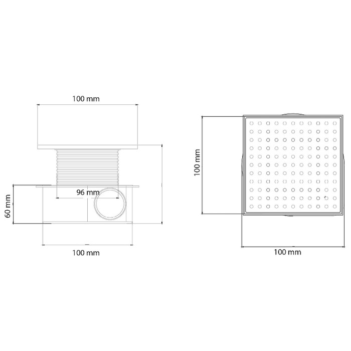 Душевой трап smart design 10x10 cm, нерж.Сталь gold, Boheme - 984-10-G