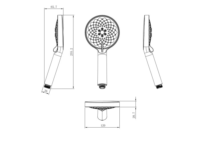 Душевая лейка, Wonzon & Woghand, WW-981361-CR цвет: хром