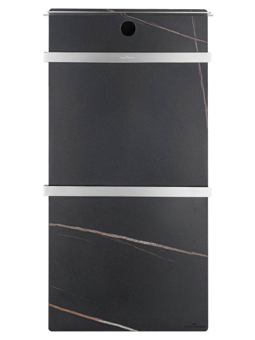 Полотенцесушитель электрический с каменной плитой Черный мрамор, Wonzon & Woghand Stuttgart, WW-A504-BR цвет: никель