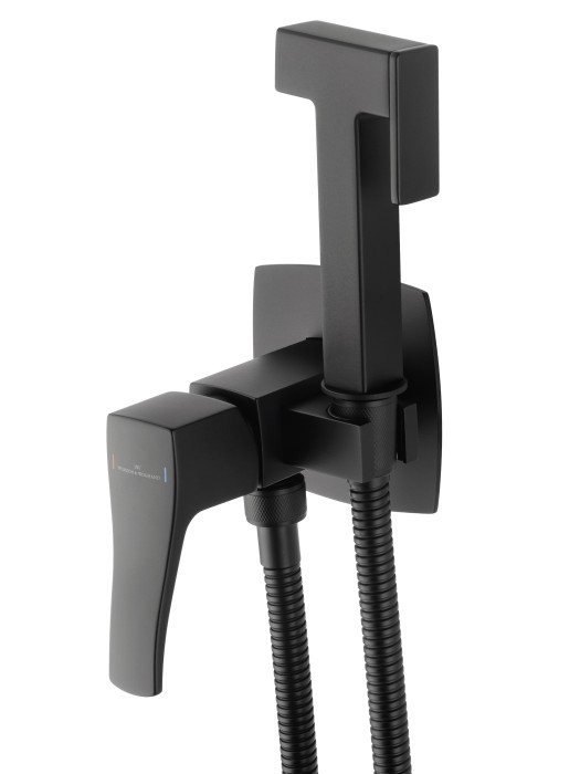Смеситель с гигиеническим душем встраиваемый, Wonzon & Woghand Flex, WW-88829072-MB цвет: черный