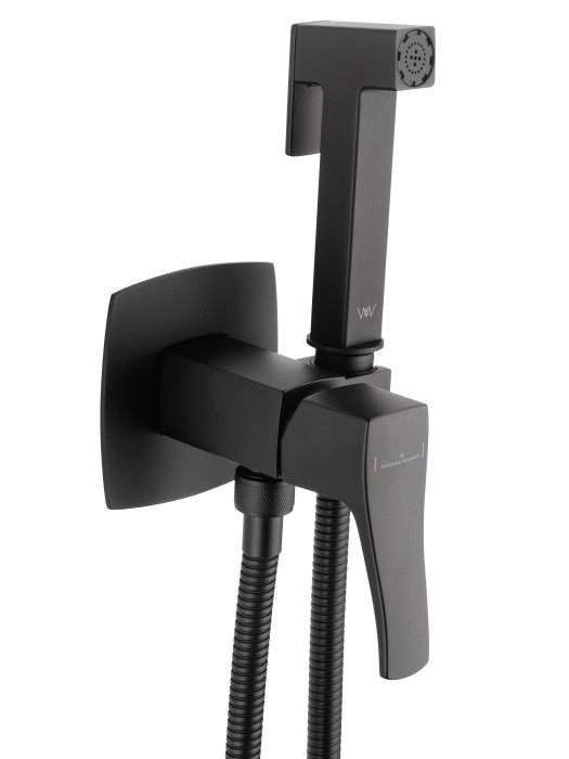 Смеситель с гигиеническим душем встраиваемый, Wonzon & Woghand Flex, WW-88829072-MB цвет: черный