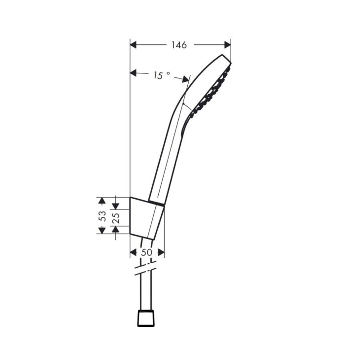 Душевой набор 110 с держателем и шлангом 160см Croma Select S Hansgrohe, белый, хром арт. 26410400