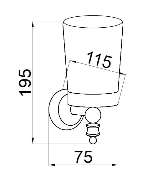 Стакан для зубных щеток, Palazzo nero, Boheme 10154