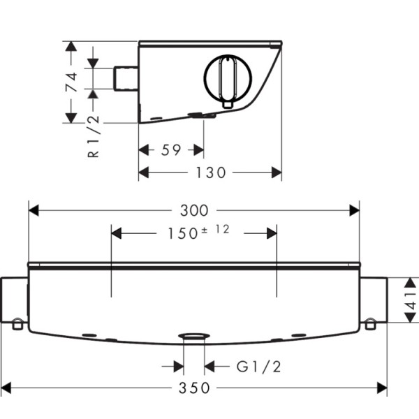 Смеситель для душа с термостатом, Hansgrohe Ecostat Select, хром арт. 13111000