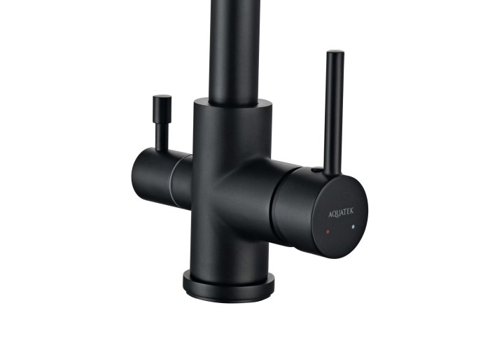 Смеситель для кухни с подключением к фильтру воды, Aquatek Вега, черный арт. AQ1085MB