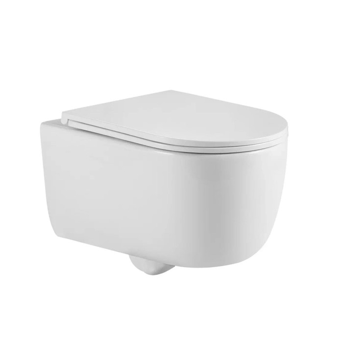 Комплект инсталляции -  кнопка белая, унитаз Tornas, сидение дюропласт Tornas Slim SO, микролифт, быстросъём, Berges ATOM Line арт. 043328