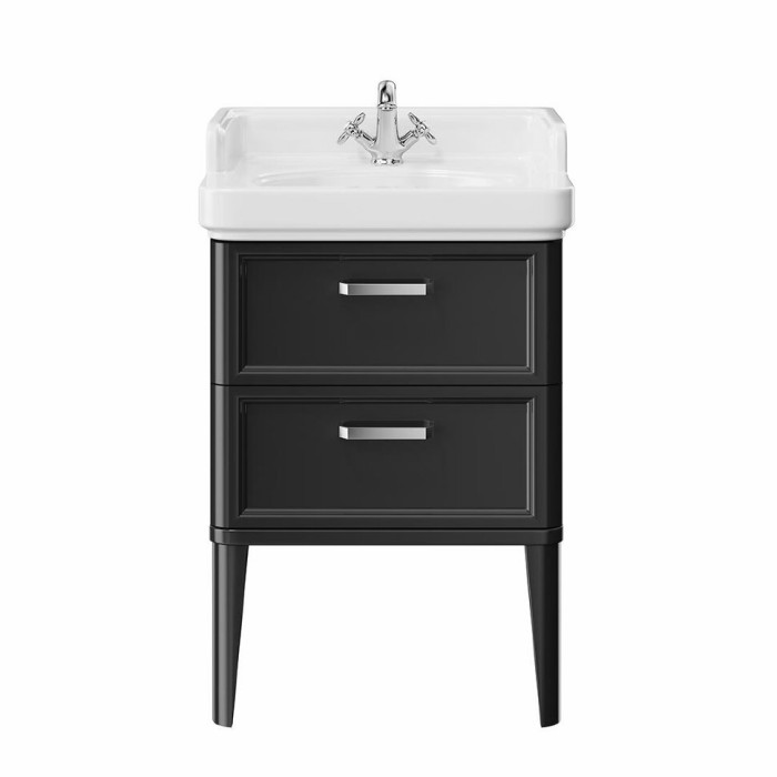 Тумба напольная с 2 ящиками 60см, Pompei Kerama Marazzi, черный - PO.N.60.2\BLK