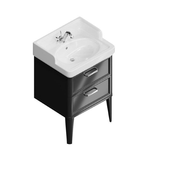 Тумба напольная с 2 ящиками 60см, Pompei Kerama Marazzi, черный - PO.N.60.2\BLK