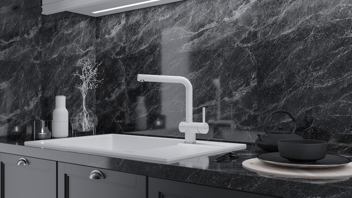 Смеситель для кухни  Paulmark DOSSE, белый матовый - Do214418-431