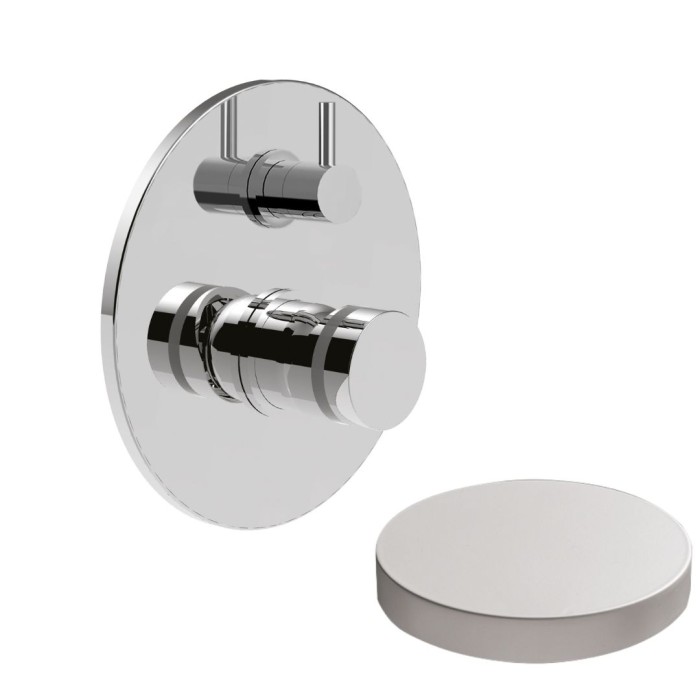 Встраиваемый смеситель для душа на 2 режима, поворотный переключатель, Giulini My ring, белый матовый арт. MR0064-2EPBO