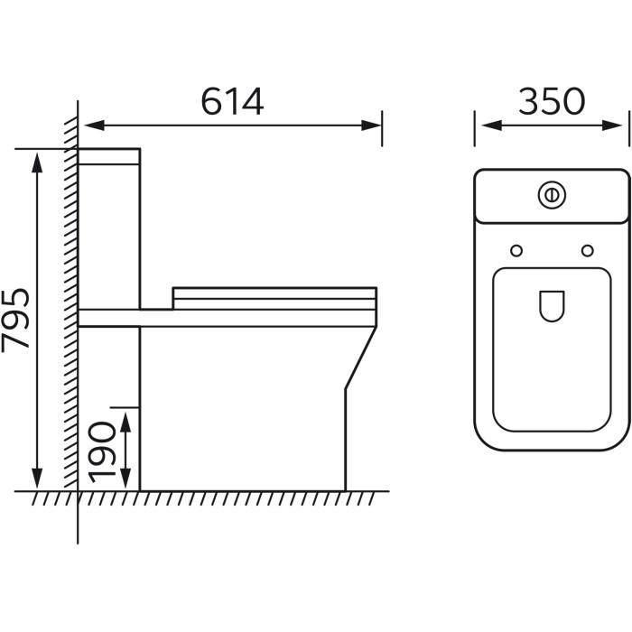 Унитаз-компакт 350х614х795 напольный, безободковый, с быстросъемным сиденьем микролифт, Azario Wandy арт. AZ-56D