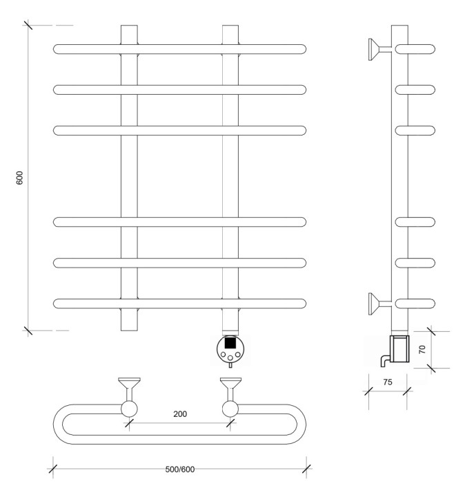 Полотенцесушитель электрический 60x20x60 Венеция 3 Secado арт. 4673739233924