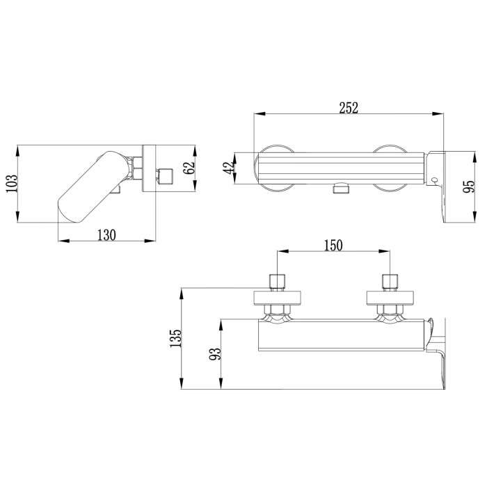 Смеситель для душа с ручным душем, без излива, керамический картридж, хром, Azario ASHER арт. AZ-VNN338311C