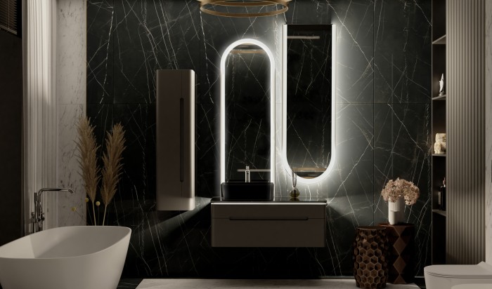 Зеркало 480х1450 c подсветкой и диммером, бесконтактный сенсор, Azario Арракис - LED-00002500