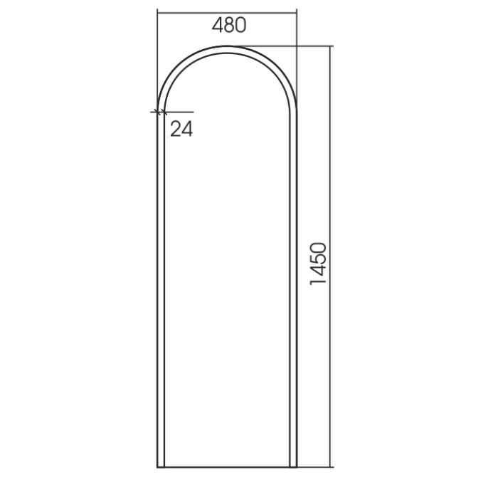 Зеркало 480х1450 c подсветкой и диммером, бесконтактный сенсор, Azario Арракис - LED-00002500