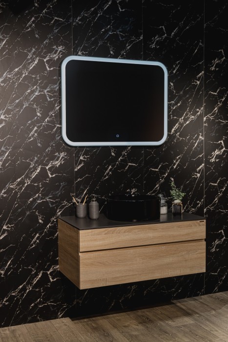 Зеркало 915х685, LED-подсветка с диммером, сенсорный выключатель, Azario Стив - ФР-00000843