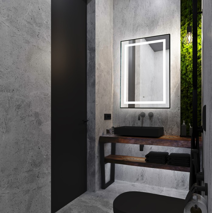 Зеркало Саурон 600х800 вертикальное, c подсветкой и диммером, сенсорный выключатель, Azario Люмьер - LED-00002510