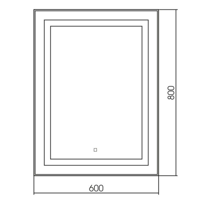 Зеркало Саурон 600х800 вертикальное, c подсветкой и диммером, сенсорный выключатель, Azario Люмьер - LED-00002510