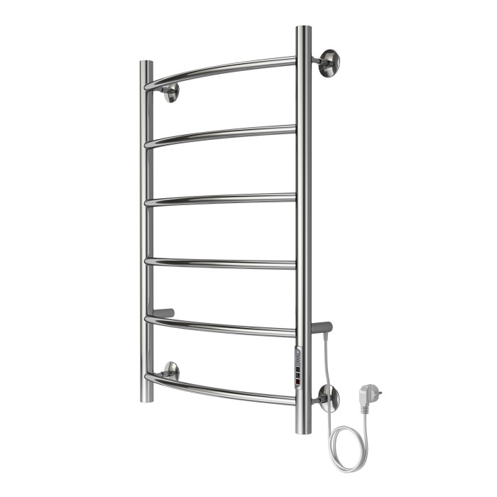 Полотенцесушитель электрический 500/800 6 секций, диммер справа, хром, Verona Azario - AZ04858