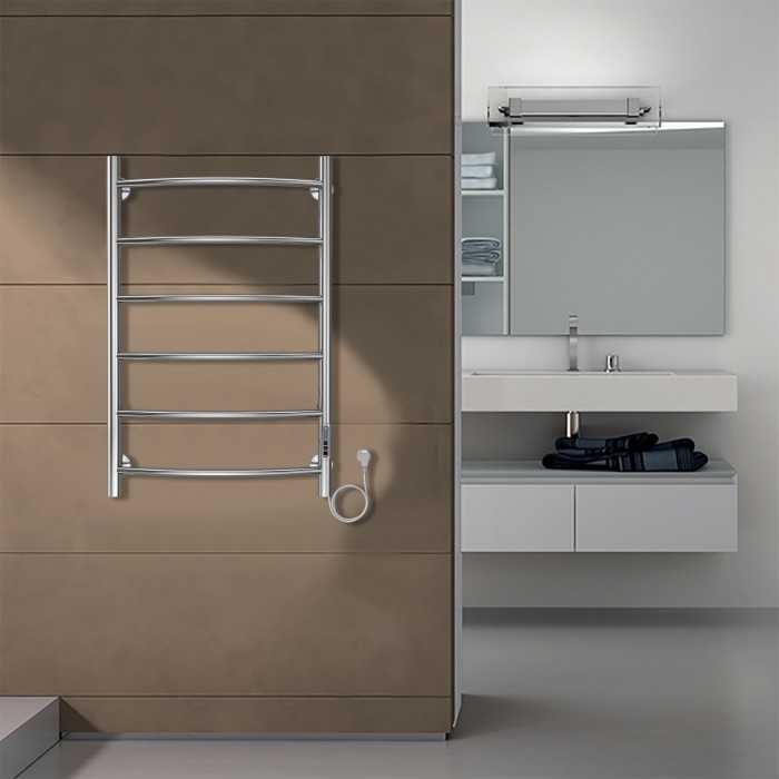 Полотенцесушитель электрический 500/800 6 секций, диммер справа, хром, Verona Azario - AZ04858