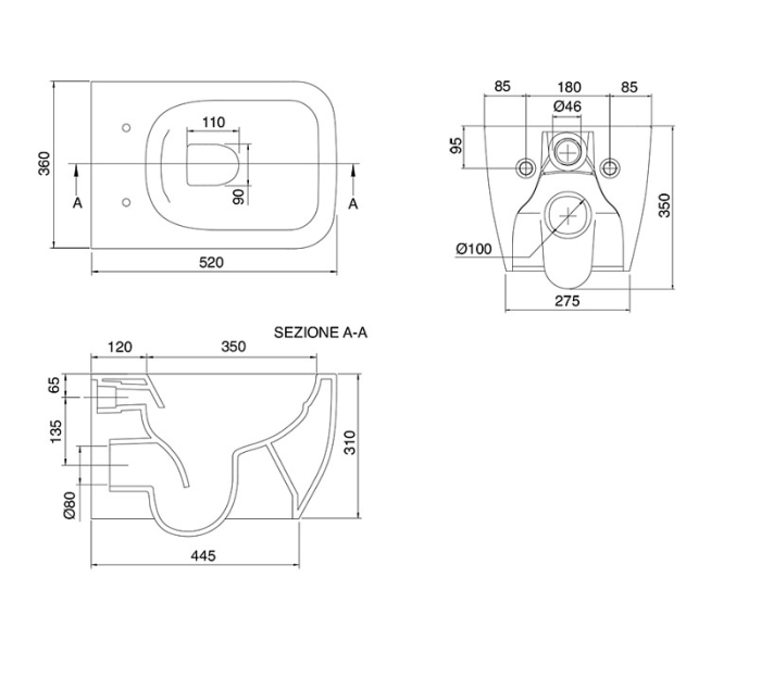 Унитаз подвесной, безободковый, цвет песочный матовый, Scarabeo TEOREMA 2.0 - 5126/CL 52