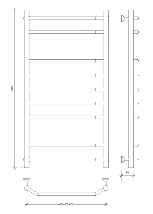 Полотенцесушитель водяной 100x40 Агата 2 (хром) Secado арт. 4603777444266