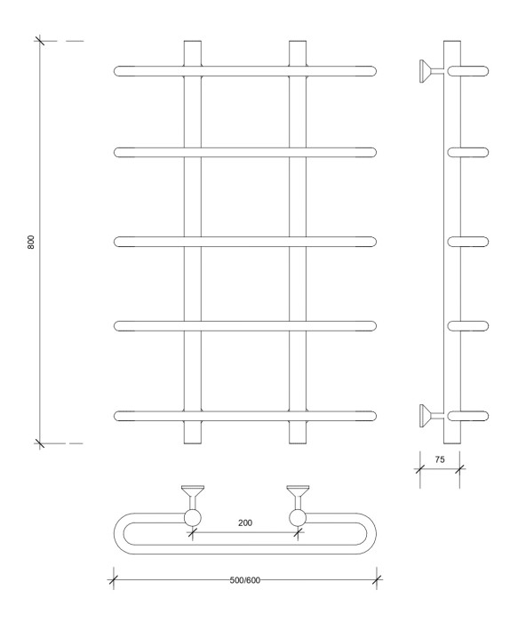 Полотенцесушитель водяной 80x20x60 Венеция 1 (хром) Secado арт. 4603777446321