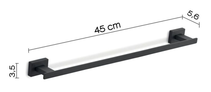 Полотенцедержатель, длина 45 см Atena Gedy, 4421/45(14) цвет: черный