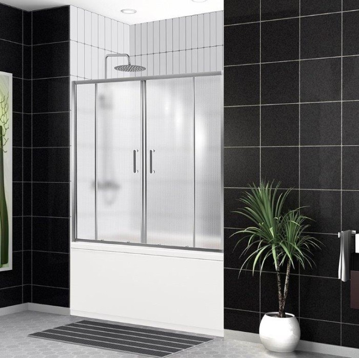 Душевая шторка на ванну 170x145 BelBagno, глянцевый хром, Uno арт. UNO-VF-2-170/145-P-Cr