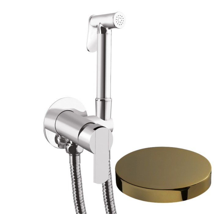 Внешняя часть гигиенического душа со смесителем, Giulini Surf, золото арт. SH25/SEPO