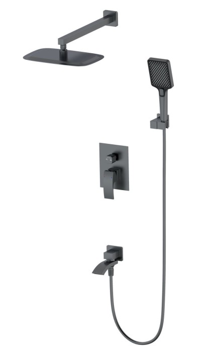 Душевая система встраиваемая, Wonzon &amp; Woghand Fit, WW-88939009A-BGM цвет: графит