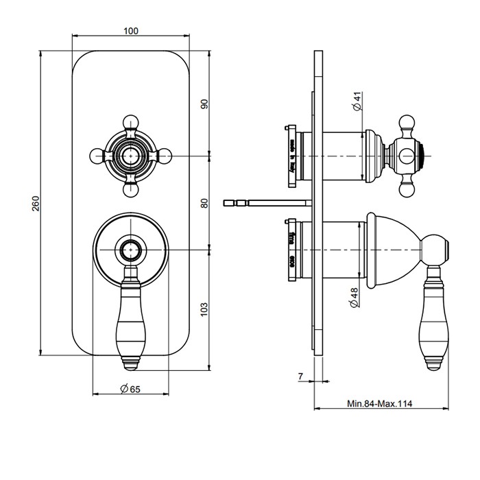 Fima Carlo Frattini Смеситель для душа, встраиваемый, на 2/3 выхода, Herend, F5409X6CBOR цвет: золото